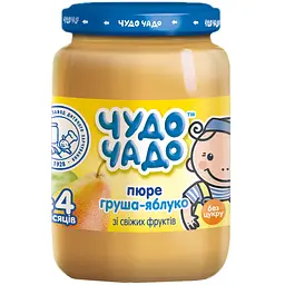 Упаковка пюре Чудо-чадо Груша-Яблуко без цукру 1.02 кг (170 г х 6 шт.) - мініатюра 2