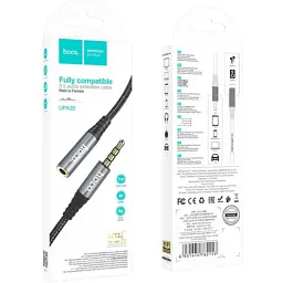 Кабель мультимедійний 3.5mm M to 3.5mm F 1.0m Gray HOCO (6931474762153) - мініатюра 8
