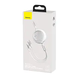 Кабель Baseus Bright Mirror 3-in-1 Cable USB to MicroUSB+Lightning+Type-C 3.5A 1.2m CAMLT-MJ02 white - мініатюра 5