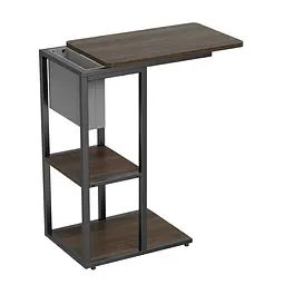 Приставний столик OfficePro Dark Wood Black із лотком для зберігання (SD175DW) - мініатюра 4