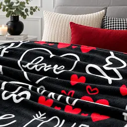 Плед флісовий Love You Love велсофт 150×200 см чорно-червоний (ly9135) - мініатюра 3