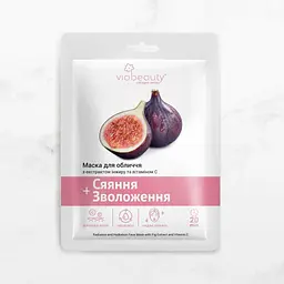 Тканинна маска для обличчя Via Beauty VB1-12 з екстрактом інжиру та вітаміном С (6971663406659A)
