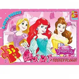 Дитячий пазл "Принцеси Дісней" G-Toys PD90 плакат 35 елементів