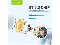 Навушники TWS Bavin 81 Hi-Res LCD Tough White (HB-BA-81-WH) - мініатюра 3