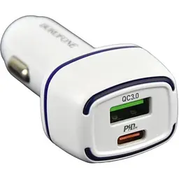 Автомобільний зарядний пристрій Borofone BZ14A PD20W + QC3.0 Type C to Type C 3A Білий