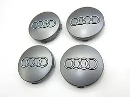 Емблеми коліс Audi (Сірі + Хром) 59 мм (4 шт) Оригінал 4B0601170 - мініатюра 2
