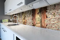 Кухонний фартух Цегляна кладка вінілова наклейка Прованс цегла Коричневий 65х250 см Happy Pocket Z180690 - мініатюра 6