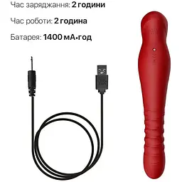 Смарт-вібратор-пульсатор Zalo King Wine Red кристал Swarovski - мініатюра 7
