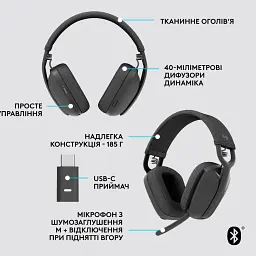 Навушники Logitech Zone Vibe Wireless MS Graphite (981-001157) - мініатюра 6