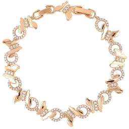 Браслет XUPING Позолота 18K «Метелики» довжина з замком 17.5,19.5см х 7-11мм (257365)