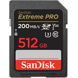 SanDisk Карта пам'яті SD 512GB C10 UHS-I U3 R200/W140MB/s Extreme Pro V30