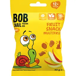 Фруктовый снек Bob Snail Мультифрукт 40 г (4820219347521)