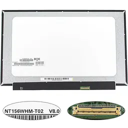 Матриця 15.6" NT156WHM-T02 touch 1366 х 768, 40pin eDP, LED, SLIM без планок і вушок, матова, роз'єм справа внизу для ноутбука