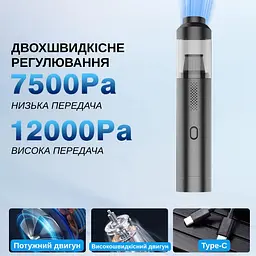 Автомобільний пилосос Yaoen 121 Brushless 90W 4000mAh (YVCNU3090B 5408) Чорний - мініатюра 3