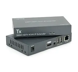 Подовжувач HDMI сигналу через UTP-кабель VEGGIEG VHD012 Extender KVM 1080p, HDMI1.3/HDCP1.4, USB, Audio, 200m - мініатюра 1