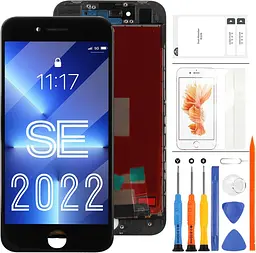 Заміна екрана для iPhone SE 2022, чорний; заміна РК-дисплея, сенсорного екрана та дигітайзера для iPhone SE3, повний комплект