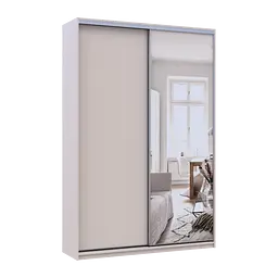 Шафа купе Doros Сіті Лайт Кашемір 1 ДСП / 1 дзеркало 150х45х225 (80736356) - мініатюра 3