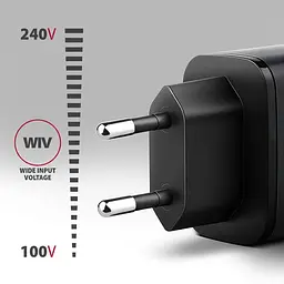 Мережевий зарядний пристрій з дисплеєм AXAGON ACU-PQ67D, 2x port (USB + USB-C), PD3.0/QC4+/PPS/Apple, 67W, сірий - мініатюра 10