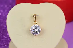Кулон Xuping Jewelry білий камінь на чотири кріплення 10 мм золотистий