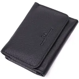 Шкіряний лаконічний гаманець для жінок ST Leather 22506 чорний - мініатюра 5