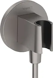 Шлангове під'єднання Hansgrohe FixFit Porter S з тримачем Brushed Black Chrome 26888340, Шліфований чорний хром