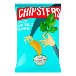 Чипси картопляні Chipster's Сметана із зеленню 60 г