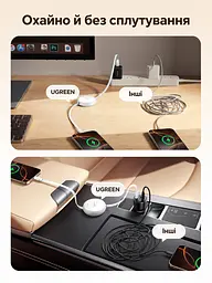 Висувний кабель UGREEN L531 USB-C - USB-C PD 100 Вт 1 м білий (95673) - мініатюра 8