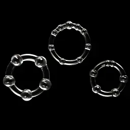 Набір ерекційних кілець Lovetoy Triple Beaded Ring Set 3 шт. прозорий - мініатюра 7