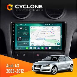 Штатна магнітола Audi A3 2003-2012 Cyclone C9-013 4x64 DSP 4G Cyclone (НФ-00007184)
