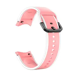Браслет Double Line для Samsung Galaxy Watch 6 Classic 43mm 6 Classic 47mm - рожево-білий ширина кріплення 20мм силікон Watchbands (W12-8WB87329314) - мініатюра 2