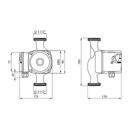Насос циркуляційний Forwater GPD/UPS 25/6-180 (Grundfos) CV014174 - мініатюра 2