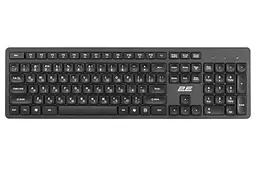 Клавіатура бездротова 2E KS260, чорний, USB 2.4GHz, вологостійка, до 10 м, 1xAAA (2E-KS260WB)