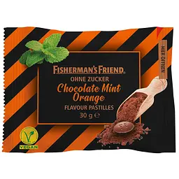 Льодяники Fisherman's Friend - Chocolate Mint Orange без цукру 30g
