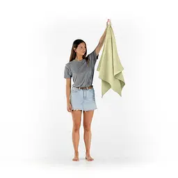 Рушник вафельний Cosas Cube Olive 75x130 см, оливковий - мініатюра 4