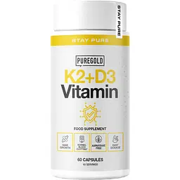 Вітамін K2+D3 Pure Gold для підтримки кісток 60 капсул