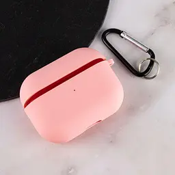 Силіконовий футляр з мікрофіброю для навушників Airpods Pro 3 Рожевий / Pink - мініатюра 3