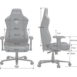 Крісло ігрове Anda Seat Novis Size XL Black Fabric (AD23-XL-01-B-F) - мініатюра 7