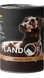 Повноцінний вологий корм Landor Adult All Breed Turkey&Duck для собак усіх порід Індичка з качкою 400 г