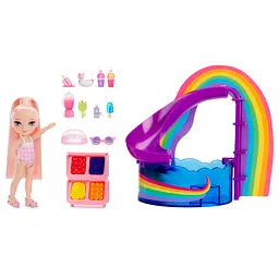 Ігровий набір з лялькою Rainbow High Littles Веселкове свято в басейні з аксесуарами (522249) - мініатюра 5