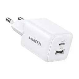 Зарядний пристрій Ugreen X514 1xUSB-C PD20W + 1xUSB GaN white (65006) - мініатюра 2