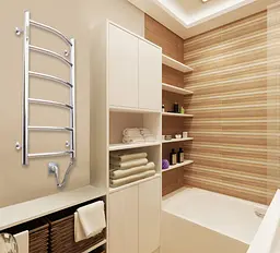 Електрична рушникосушарка Kosser Дуга 800x500/6 ER рег. ДД09ЕR, Хром, Праве - мініатюра 3