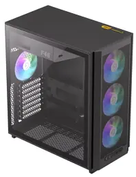 Корпус GameMax F46, Black, без БЖ, Mini Tower, ATX / Micro ATX / Mini ITX, Type-C / 2xUSB 3.0, макс. CPU - 169 мм / VGA - 350 мм, 4x120 мм ARGB, бічна панель із загартованого скла - мініатюра 5