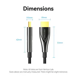 Кабель мультимедійний HDMI M to HDMI M 60.0m 4K fiber optic black Vention (ALSBAE) - мініатюра 12