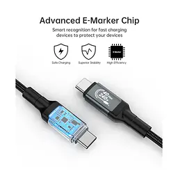 Дата кабель USB-C to USB-C 2.0m USB4 Gen 3 240W 8K Choetech (XCC-1042) - мініатюра 4