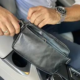 Сумка на пояс з натуральної шкіри чорна Tiding Bag 1001A - мініатюра 6