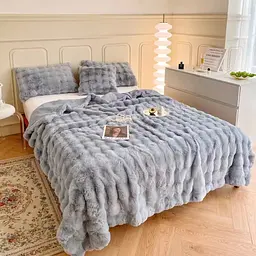 Плед Dushka Home Шиншилла Пузырь 21774 200х230 см серый