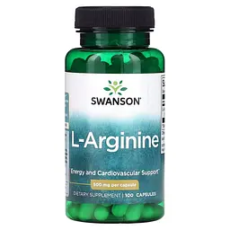 L-аргінін Swanson L-Arginine 500 mg, 100 капсул