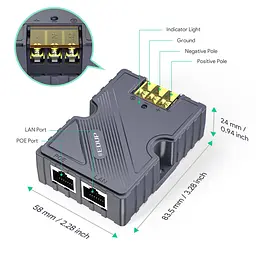 Комплект для Starlink Gen 2 EDUP EP-SK9603 PoE інжектор та мережевий адаптер живлення (19210) - мініатюра 3