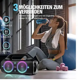 Портативна бездротова колонка AKONE Bluetooth , динамік - мініатюра 3