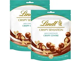 Шоколадні кульки Lindt CRISPY SENSATION Milk Chocolate Crispy Centre Pouch 140г - мініатюра 2